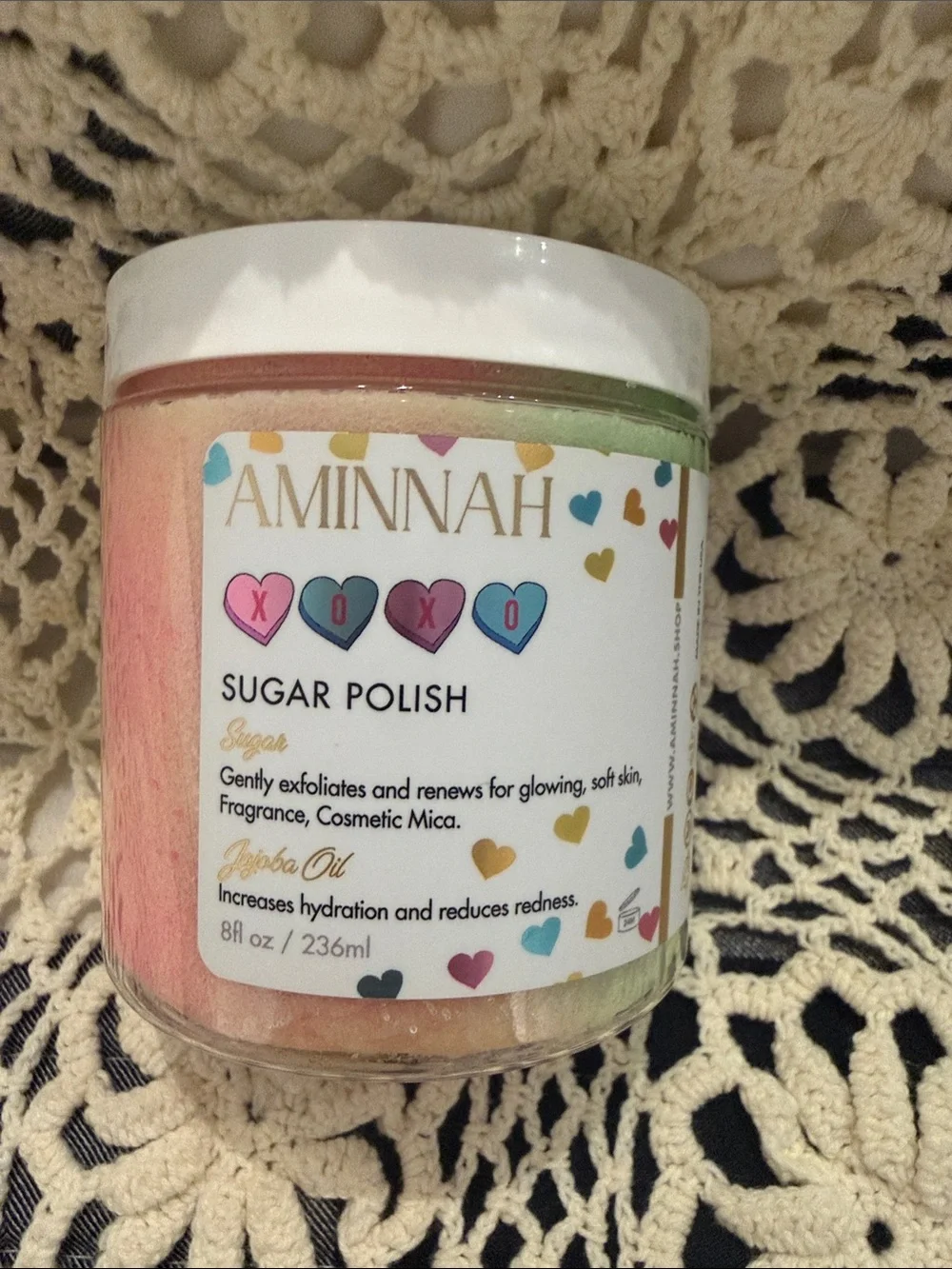 Aminnah Two‑Jar Sugar Scrub & Sugar Polish Duo With Burberry Toiletry Bag